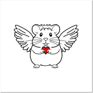 Adorable Hamster Cupid Posters and Art